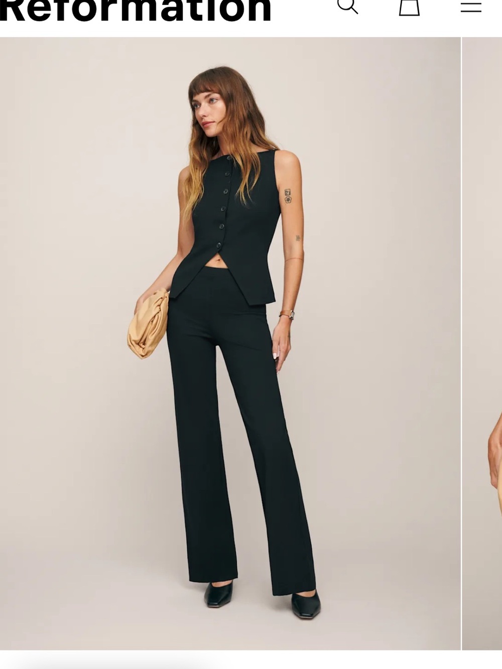 Reformation Liliana Knit Two Piece Black - Size S